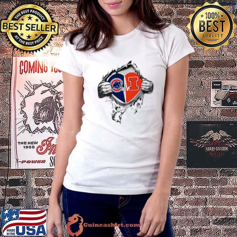 Blood Inside Me Chicago Cubs And Illinois Fighting Illini 2023 shirt,  hoodie, sweater, long sleeve and tank top