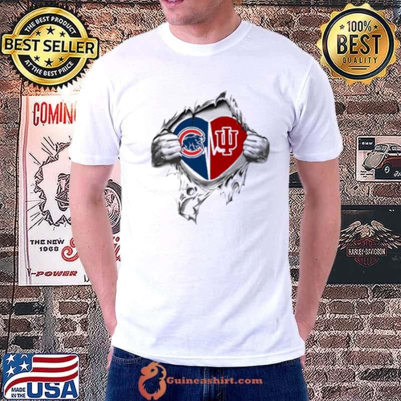 Blood Inside Me Chicago Cubs And Indiana Hoosiers 2023 Shirt