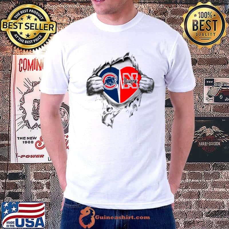 Blood Inside Me Chicago Cubs And Nebraska Huskers 2023 Shirt