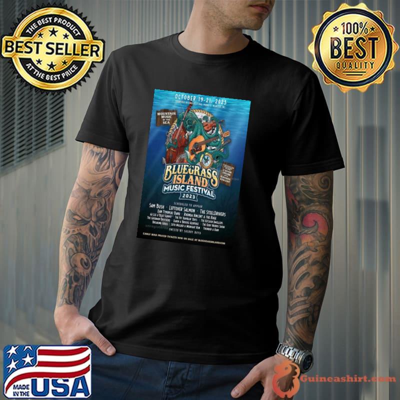 Bluegrass Island Music Festival October 19-21, 2023 Roanoke Island Festival Park, Manteo, NC Poster shirt