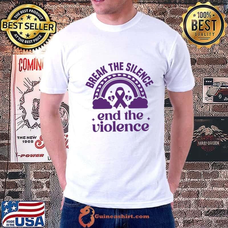 Break the silence end the violence rainbow cloud T-Shirt