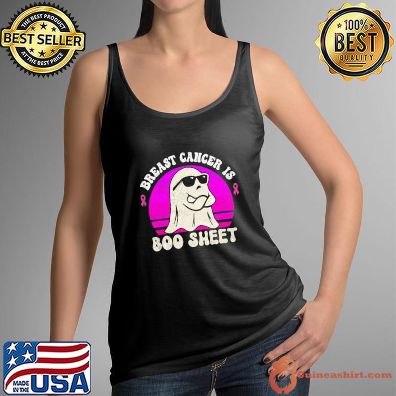 Breast Cancer Is Boo Sheet Halloween Breast Cancer awareness Vintage Sunset T-Shirt Tank Top