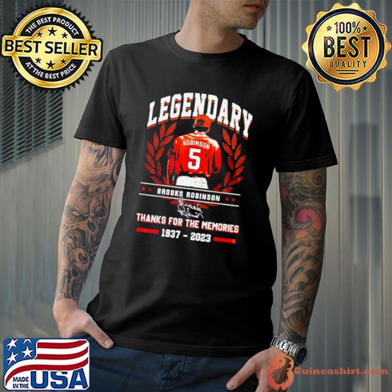 Brooks Robinson legendary thanks for the memories 1937 2023 shirt, hoodie,  sweater, long sleeve and tank top