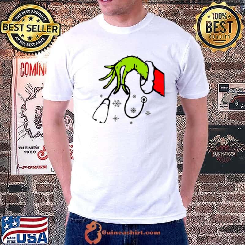 Christmas Nurse Grinch Santa snow shirt