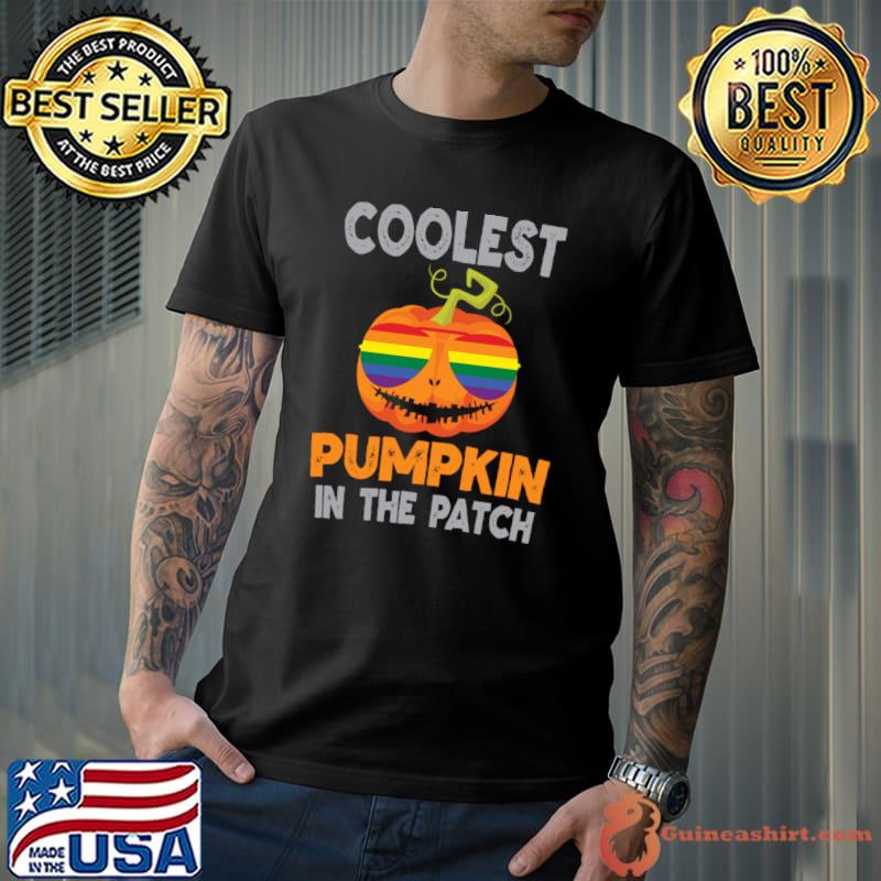Coolest Pumpkin In Patch Halloween LGBT Sunglasses T-Shirt
