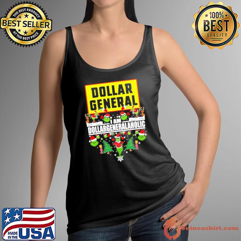 Dollar General i am dollar general aholic grinch xmas s Tank Top