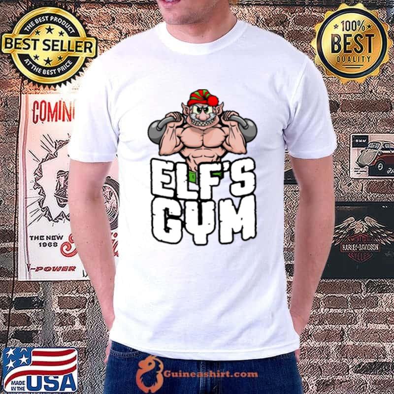Elf’s Gym Kettlebell Bodybuilder Christmas Workout shirt