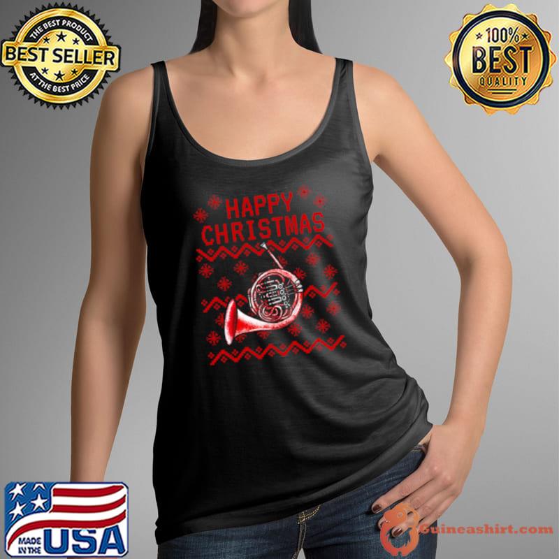 French Horn Christmas Brass Teacher Musician s Tank Top