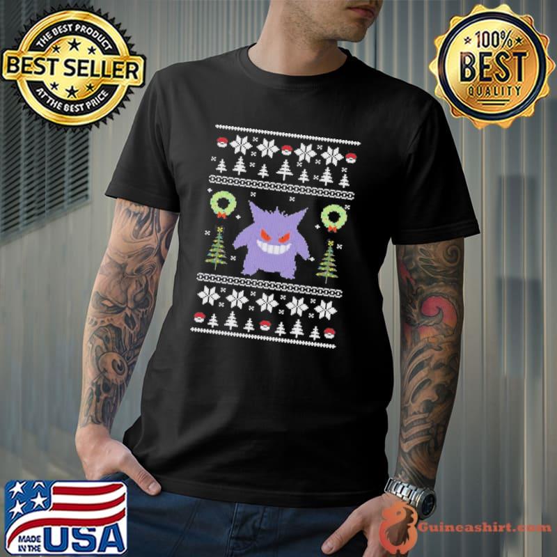 Gengar Pokemon Saving Christmas shirt