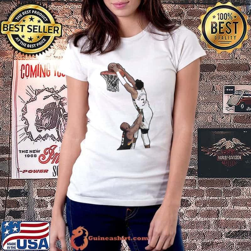 Giannis Antetokounmpo Game-Winning Dunk Over Shirt Ladiestee