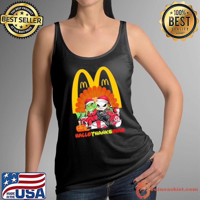 Grinch and Jack Skellington Mcdonald's Hallo Thanks Mas s Tank Top