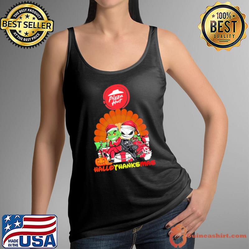 Grinch and Jack Skellington Pizza Hut Hallo Thanks Mas Tank Top
