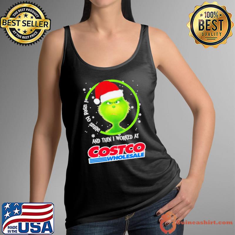 Grinch Santa Claus I used to smile and then i worked at Costco Wholesale christmas s Tank Top