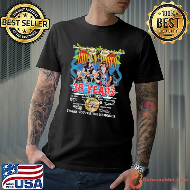 Guns n roses 38 years 1985 2023 thank you for the memories signature s Unisex