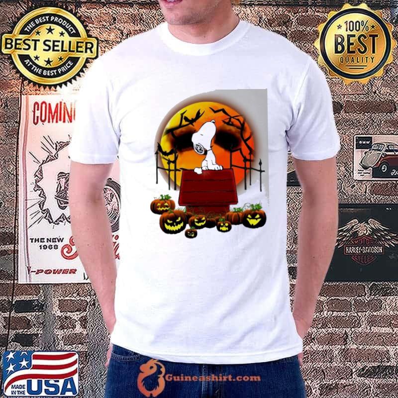 Happy halloween snoopy in house blood moon shirt