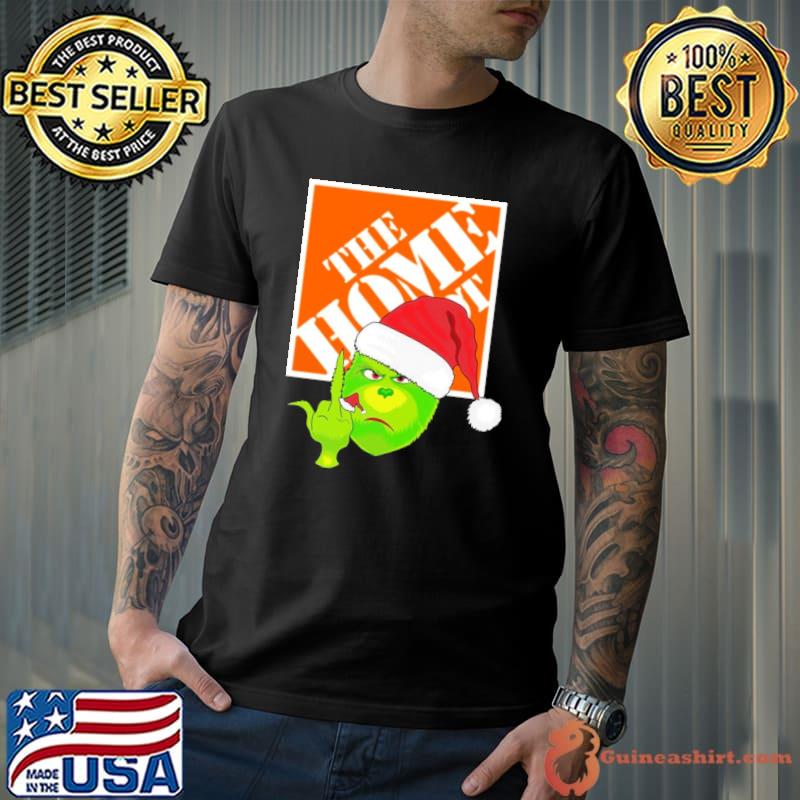Home Depot With Grinch Santa Hat Christmas shirt