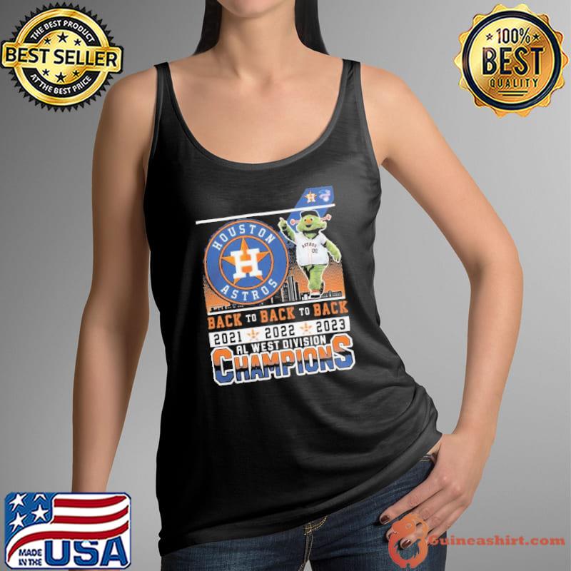 Houston Astros Mascot Back To Back To Back Al West Division Champions City 2023 Shirt Tank Top