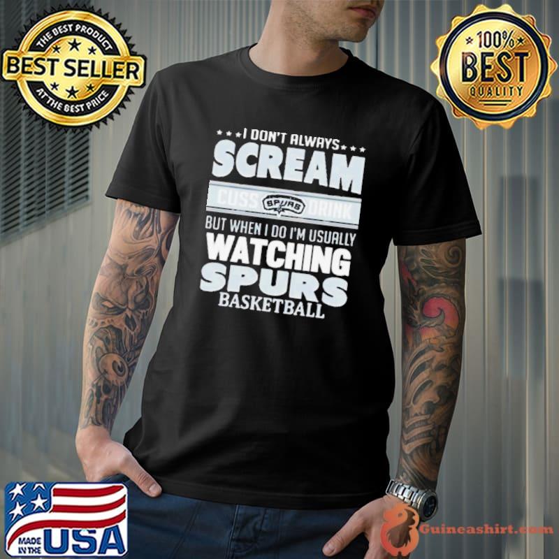 I Don't Always Scream Cuss & Drink But When I Do I'm Usually Watching  The New York Yankees (Red/Blue Font) Funny Baseball T Shirt