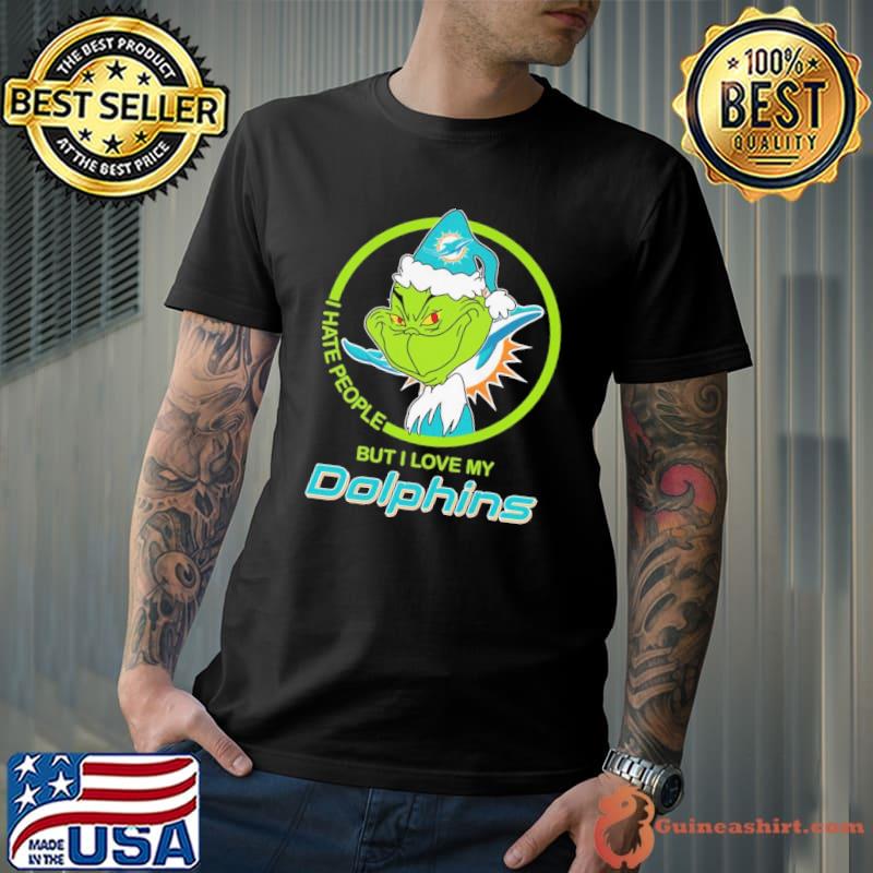 I hate people but love my dolphins grinch xmas s Unisex