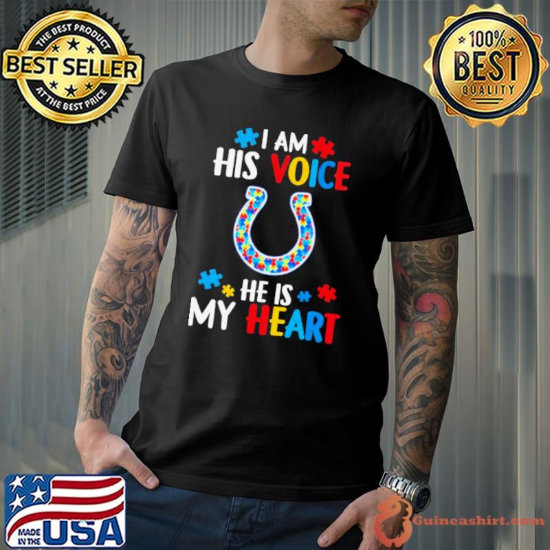 Indianapolis Colts Autism Awareness I Am His Voice He Is My Heart 2023 Shirt