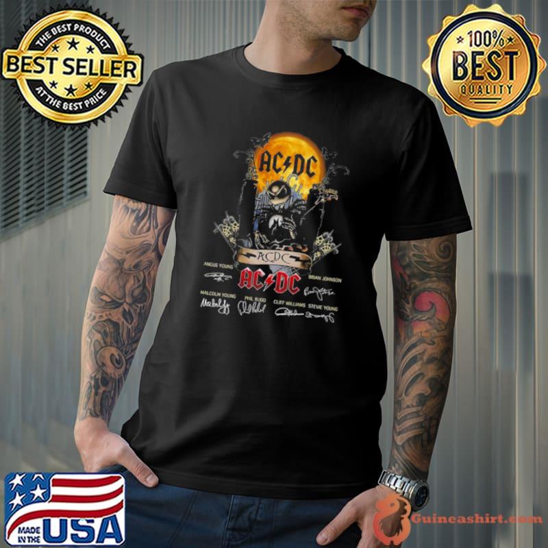 Jack skellington collab ac DC signature halloween shirt
