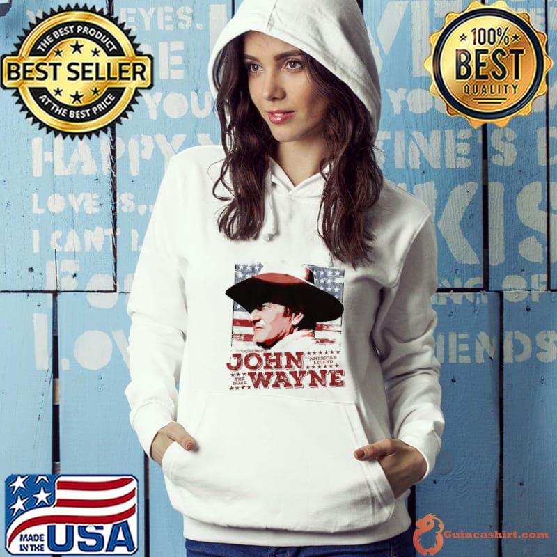 John Wayne Cowboy American Flag Legend Film T-Shirt Hoodie