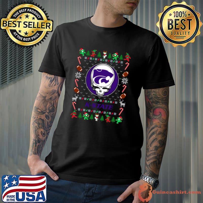 Kansas State Wildcats Grateful Dead Ugly Christmas Shirt