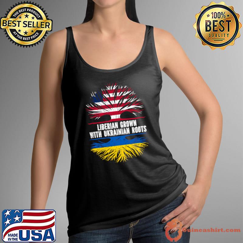 Liberian Grown with Ukrainian Roots Flag T-Shirt Tank Top
