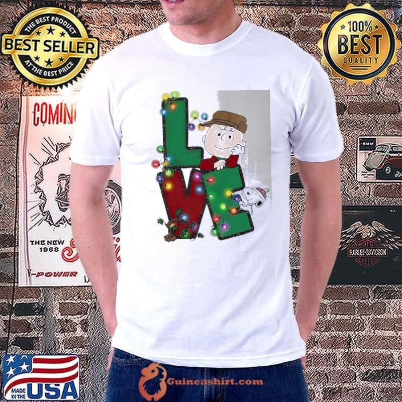 Love merry christmas snoopy and charlie brown shirt