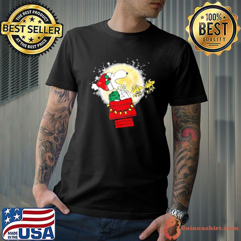 Merry Christmas Ho Ho Ho Snoopy And Woodstock Moon shirt