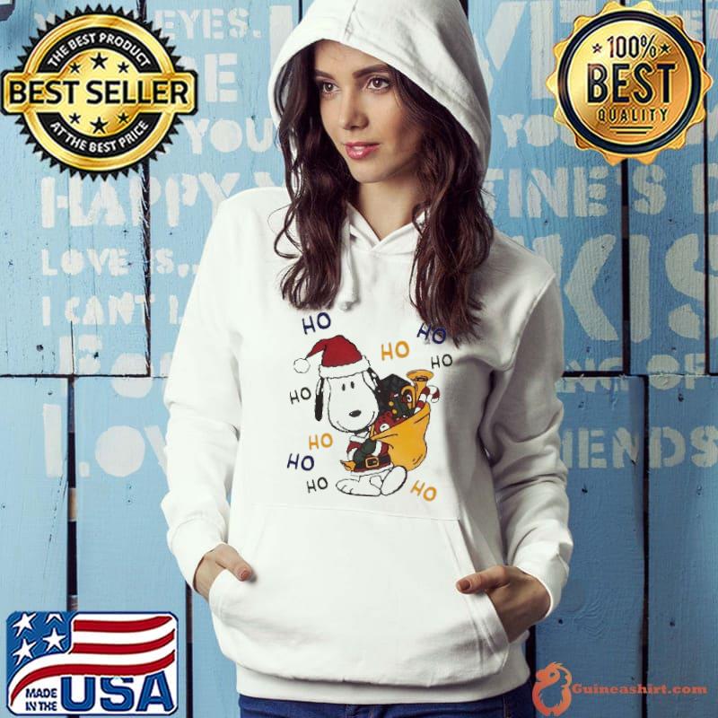 Merry Christmas Ho Ho Ho Snoopyy wear santa hat s Hoodie
