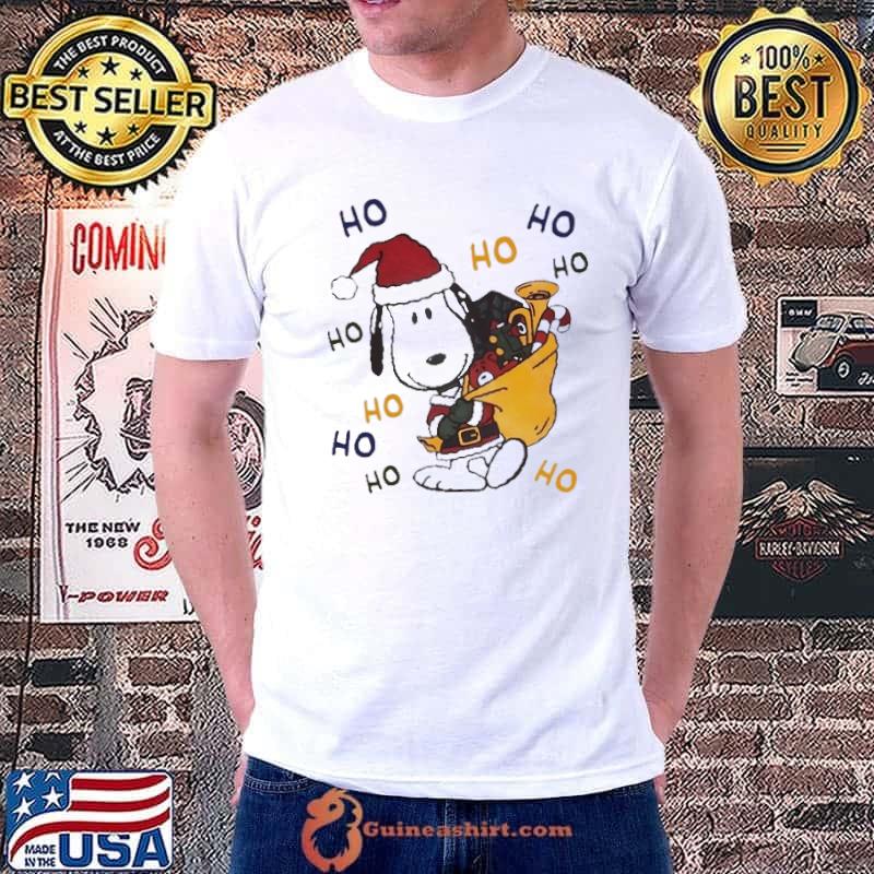Merry Christmas Ho Ho Ho Snoopyy wear santa hat shirt