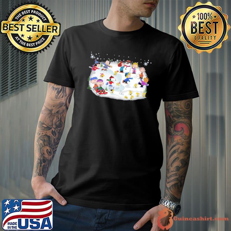 Merry Christmas snoopy and friend playing with snow shirt