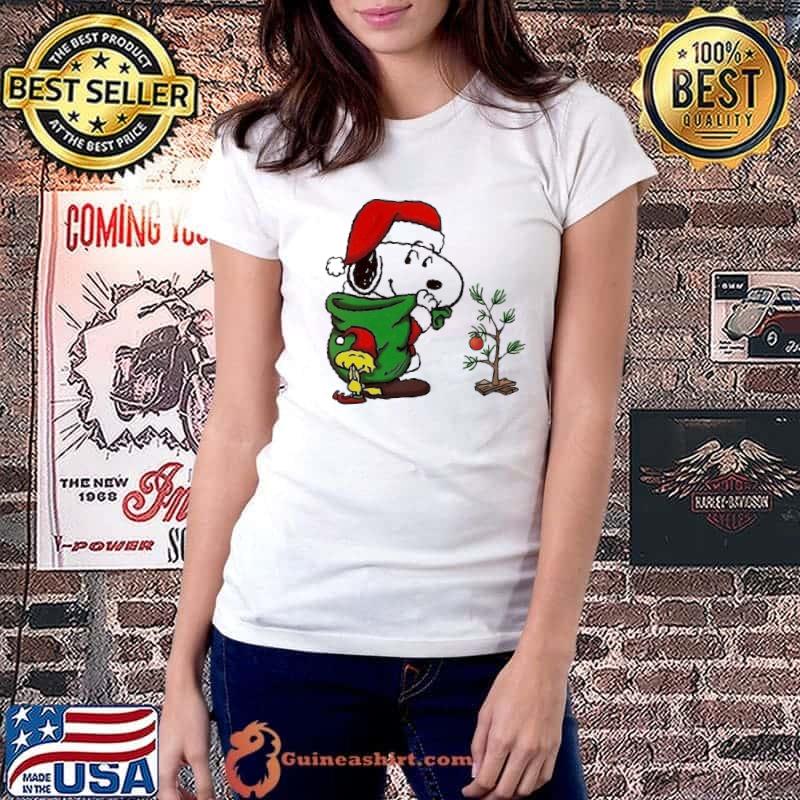 Merry Christmas Snoopy Wear Santa Hat s Ladiestee