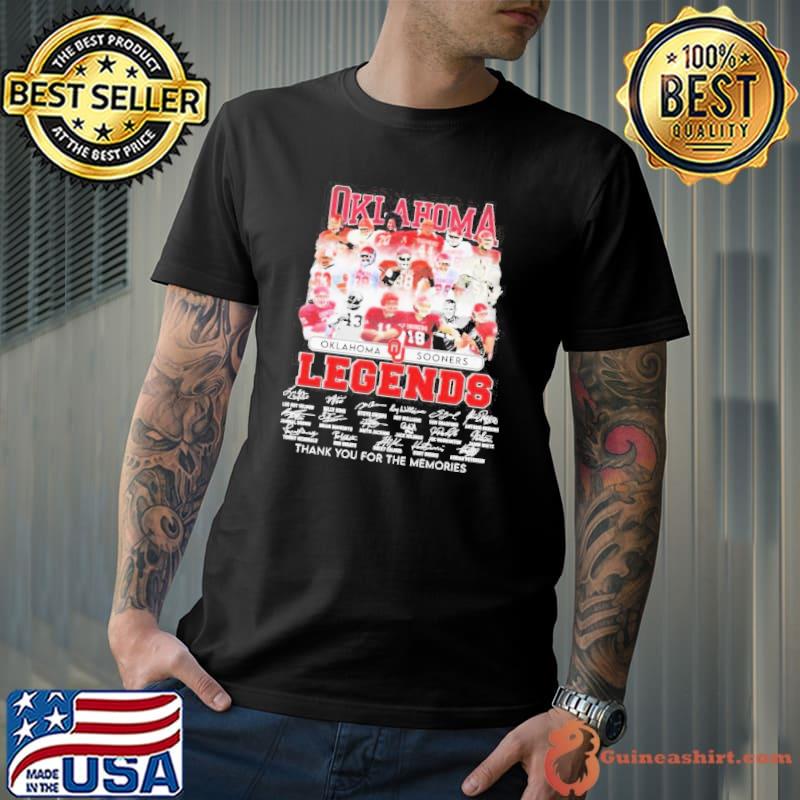 Oklahoma Sooners Legends thank You for the memories signatures shirt