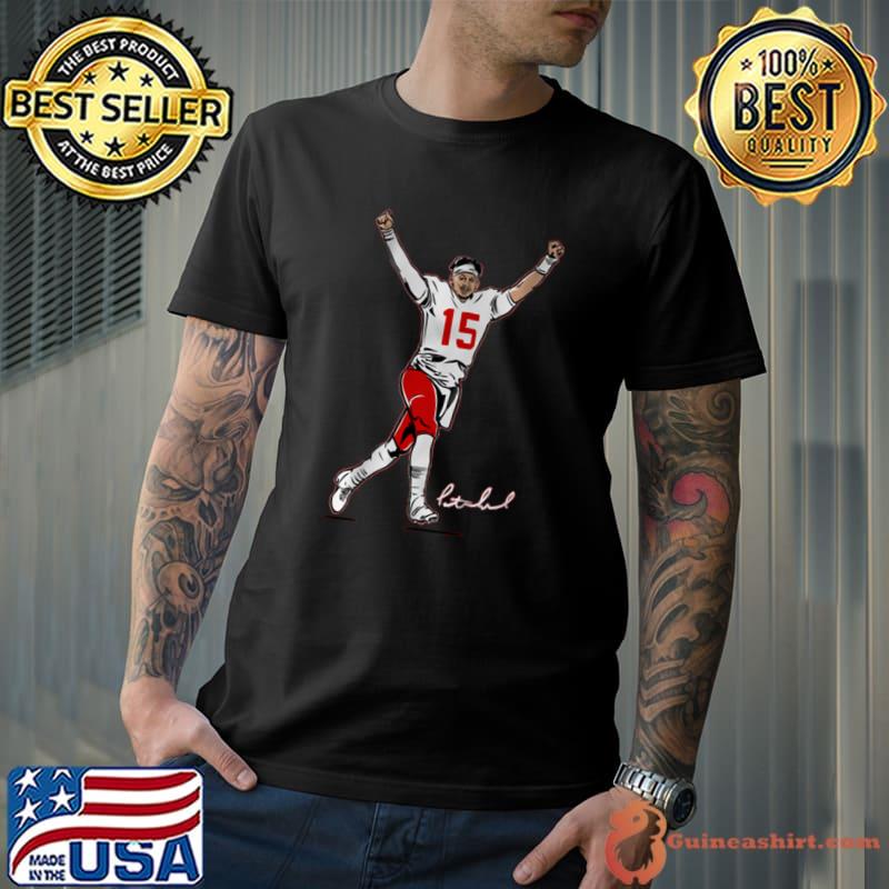 Patrick Mahomes American football quarterback Signature Superstar Pose T-Shirt