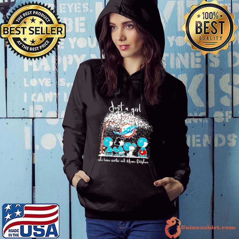 Peanuts characters just a girl who loves winter and Miami Dolphins s Hoodie