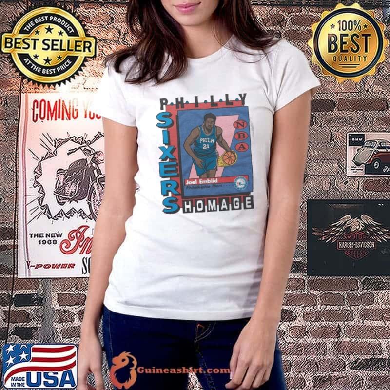Philadelphia 76ers Trading Card Joel Embiid Shirt Ladiestee