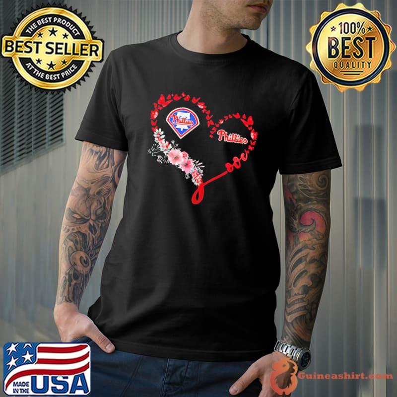 Phillies love heart butterflies flower shirt