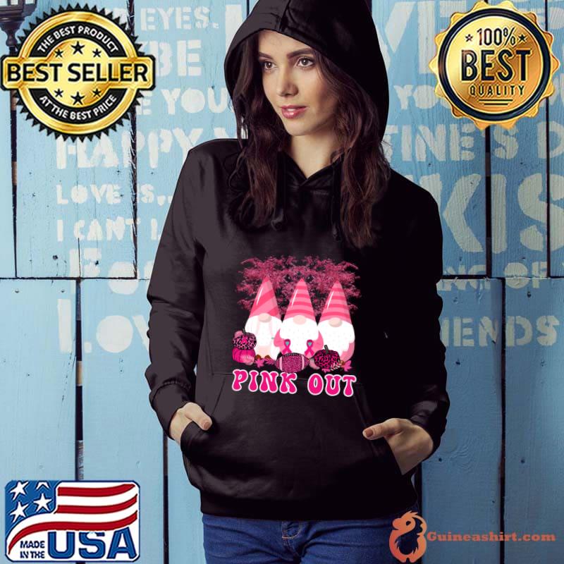 Pink Out Breast Cancer Awareness Gnomes and Football Leopard Pumpkin T-Shirt Hoodie