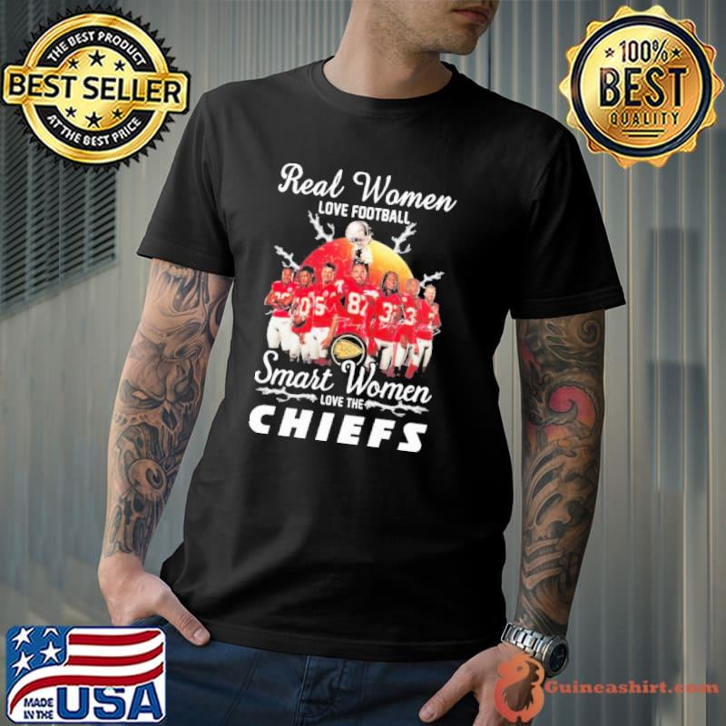 Real women love Football smart women love the Chiefs lightning champions signatures Shirt