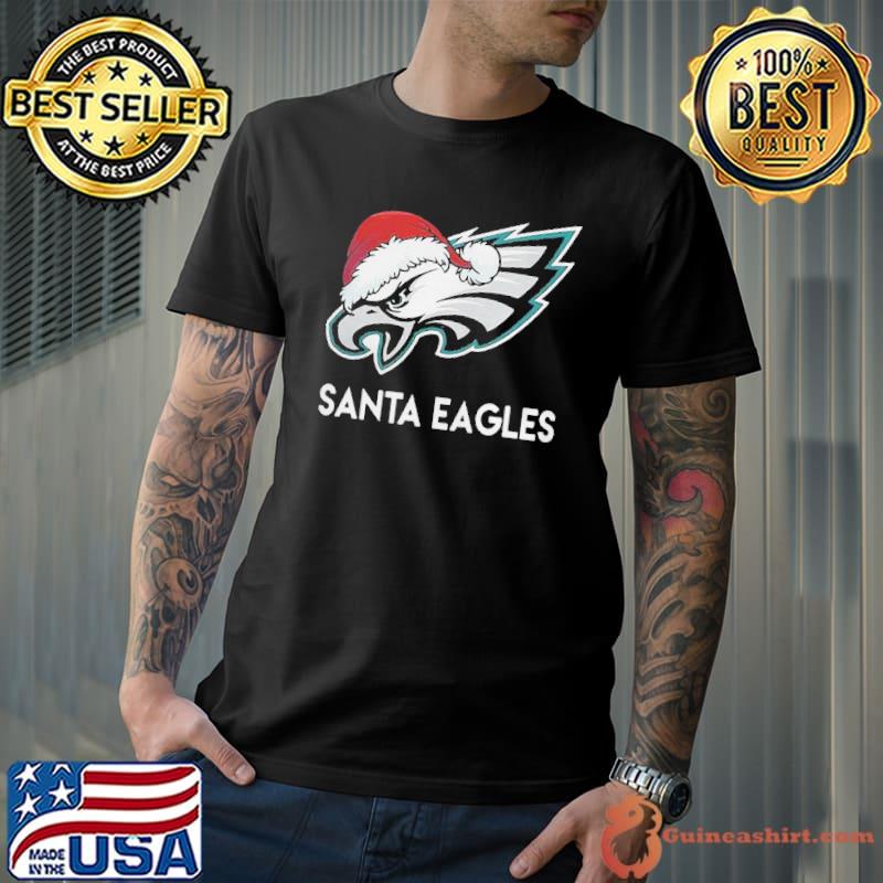 Santa Hat Philadelphia Eagles Logo Christmas Light Shirt, hoodie