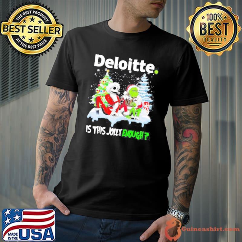 Santa Jack skellington and Grinch Deloitte is this jolly enough shirt