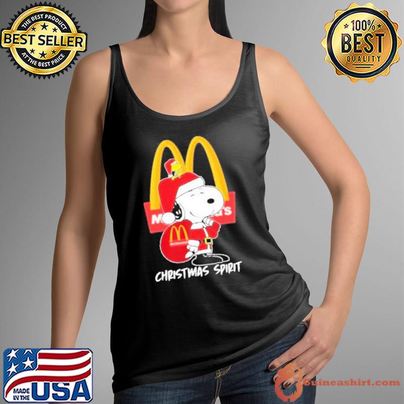 Santa Snoopy and Woodstock McDonald christmas spirit s Tank Top