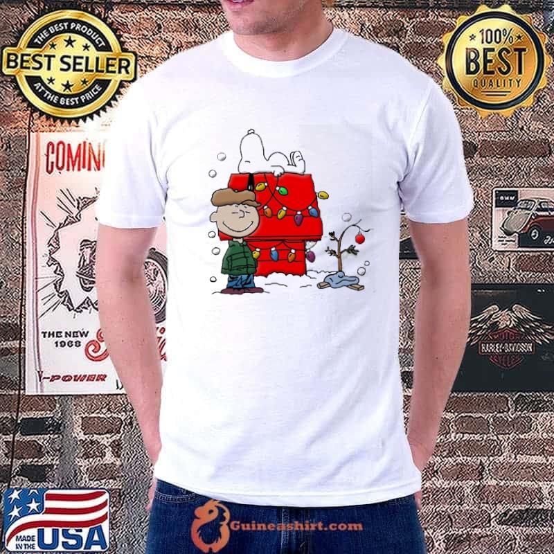 Snoopy and charlie brown christmas house red lights shirt