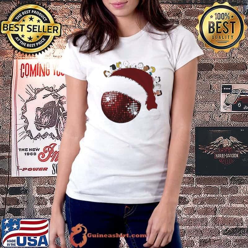 Snoopy and friends Red Disco Ball Santa funny merry christmas s Ladiestee
