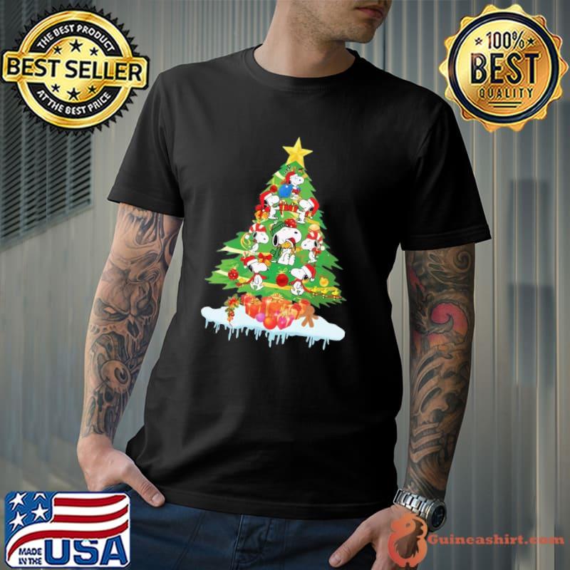 Snoopy and gifts xmas tree merry christmas shirt