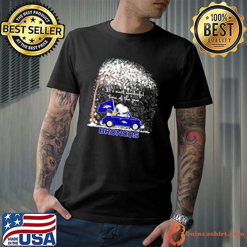 Snoopy and Woodstock Broncos winter it’s most wonderful time of the year shirt