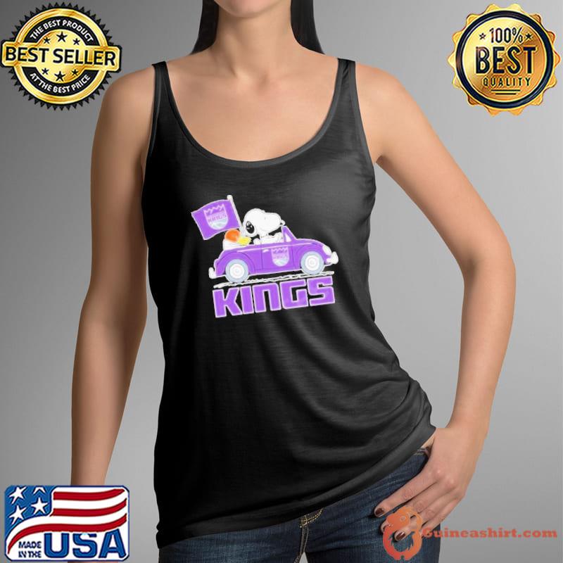 Snoopy And Woodstock Driving Car Sacramento Kings Shirt Tank Top