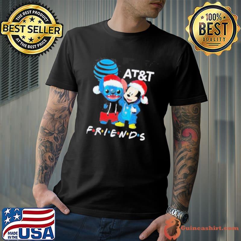 Stitch and Mickey Mouse AT and T Friends Merry Christmas Shirt